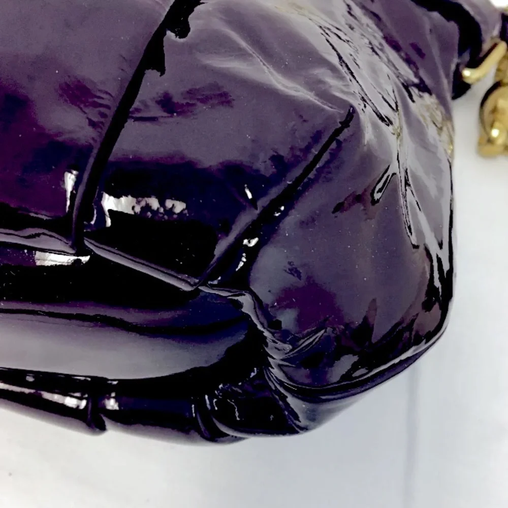 ❌SOLD❌ RARE Coach Plum Madison Patent Leather Lindsey Satchel EUC - Picture 11 of 15